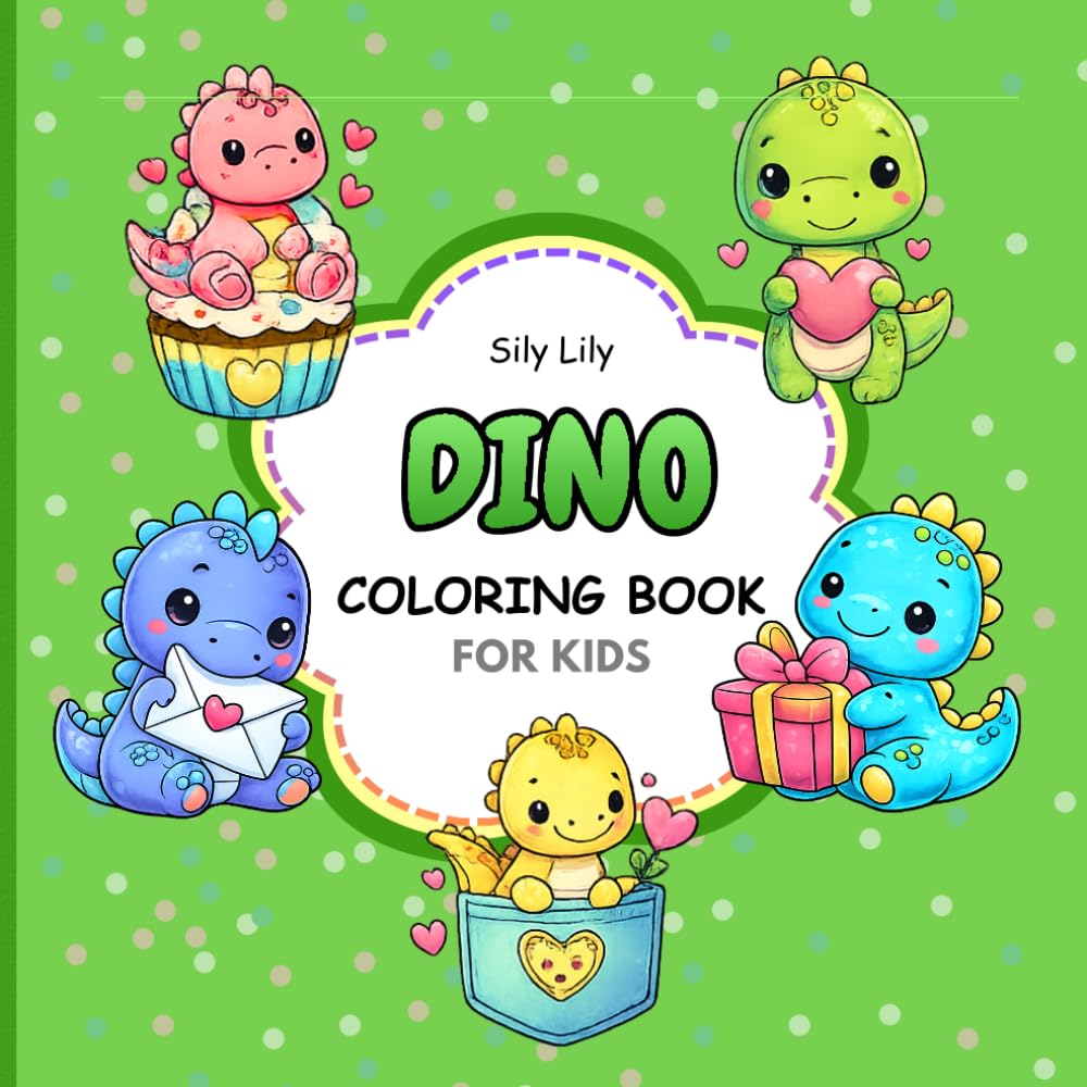 Cute Dino Coloring Book for Kids: Fun, Easy & Adorable Dinosaur Coloring Pages for Kids, Beginners & Relaxation | 40 Cute Designs