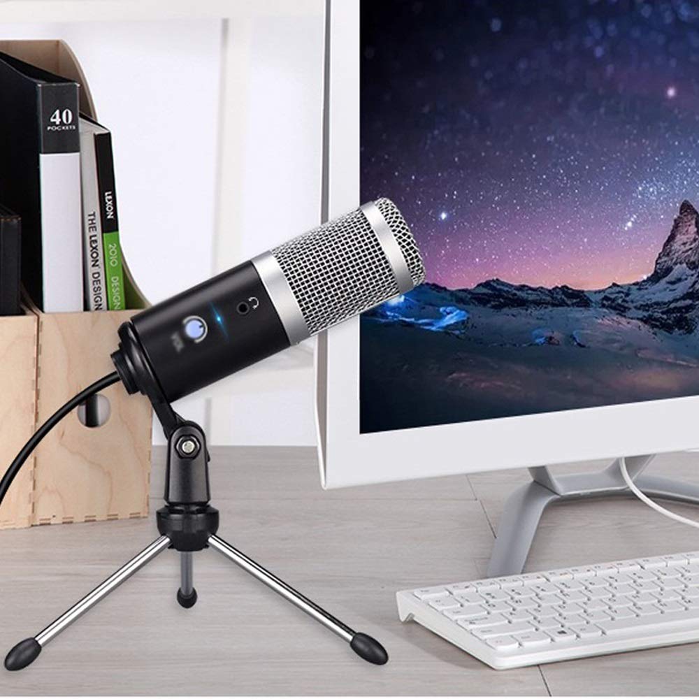 Condenser Microphone Computer USB Port Studio Microphone for pc Sound Card Professional Karaoke Microphones DJ Live Recording