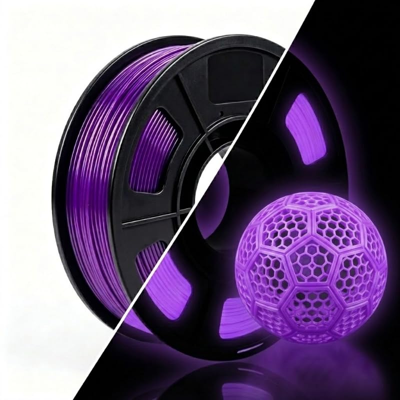 Image of 250G Glow in the Dark PLA 3D Printer Filament 1.75mm Filajoy3D 3D Printing Filament Dimensional Accuracy + /- 0.02mm for Most FDM 3D Printers,Purple