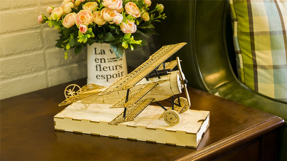 Woodcraft Kit di costruzione di legno tagliato al laser Balsa Fokker DRI aeroplano Model Building Kits