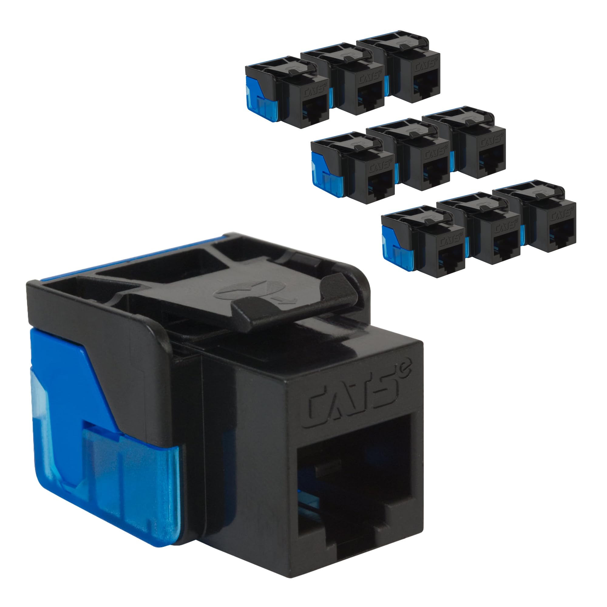 ICC CAT5e Keystone Jack with Inline IDC No Pair Split Wiring (Easier Termination) UL Listed PoE++ TAA VoIP Compliant for Wall Plate or Patch Panel,