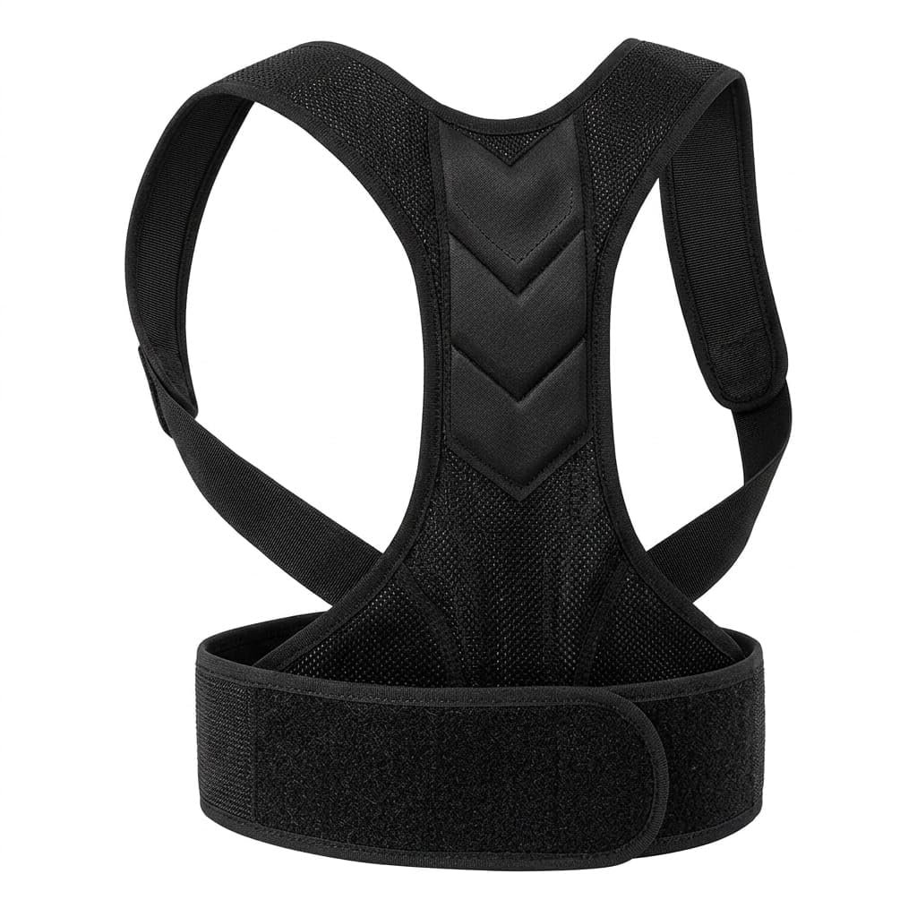 Posture Corrector Belt for Men and Women Adjustable Back Posture Support Strap with Velcro Closure Cotton Body Positioner Black-image-44
