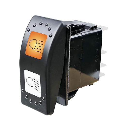 Interruptor de haz alto y bajo para Can Am Commander Maverick 1000R Reemplaza 710001725 6 pines Interruptor de faros delanteros 20A 12V luz LED ámbar