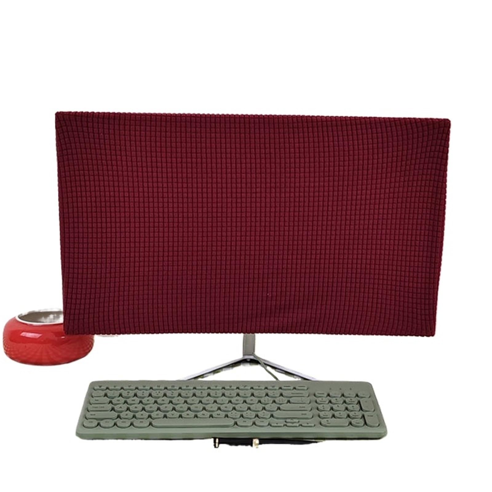 Wwyyzayc Color-10 For 27Inch Computer Monitor Cover Sleeve Case Solid Color Elastic Home Office Desktop Screen Protector Covers(Color-10)