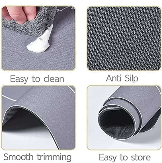Alabelo Anti Skid Bathroom Mat Quick Drying Water Absorbent Doormat Soft Microfiber Non-Slip Bath Carpet for Bathroom, Kitchen, Home Entrance, and Floor Decor (Pcak of 2) 2