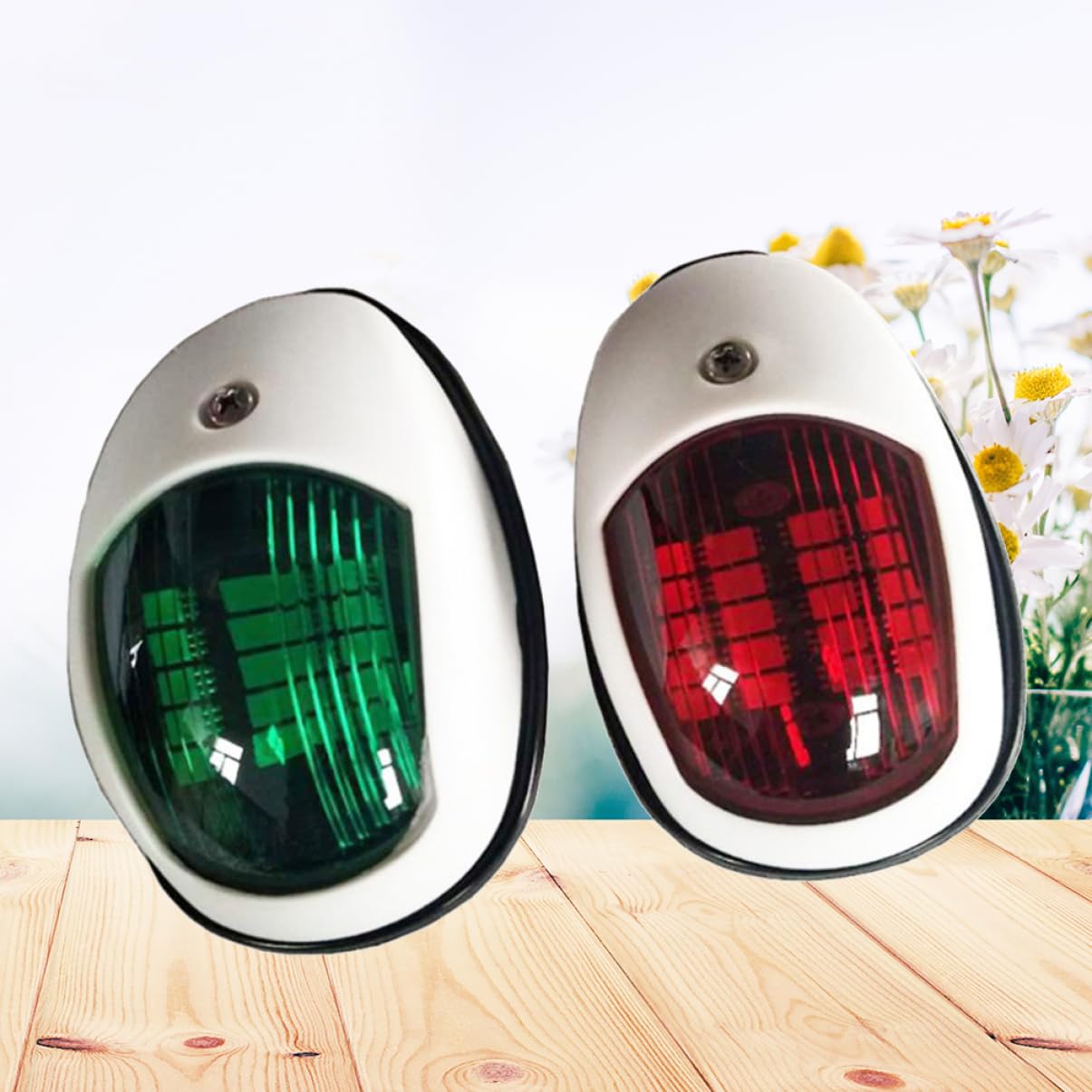 MUSISALY 2Pcs LED Navigation Light Lamp to White Abs Signal Light for Yacht Truck Trailer Van Easy Installation Suitable for Various Vehicles