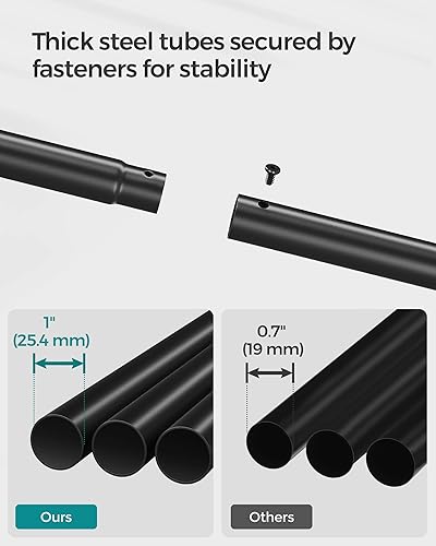 Miniatura 7 de SONGMICS Perchero para ropa, perchero de ropa resistente, perchero de ropa de doble barra, 6 ganchos, estante inferior, almacenamiento de ropa y