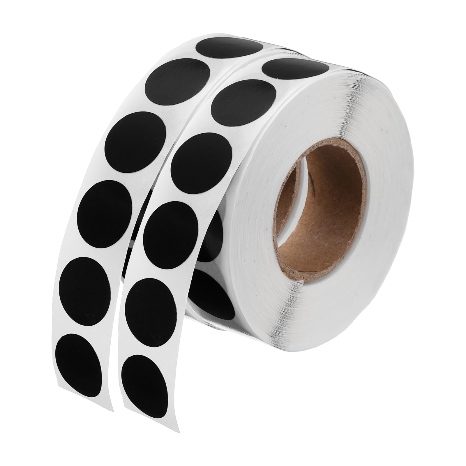 PATIKIL 2000 Pcs Colored Dots Stickers, 13mm Adhesive Round Color Coding Labels Sticky Polka Circle Price Sticker for Office Classroom Papers Shop, Black (1000 Pcs Per Roll, 2 Rolls)
