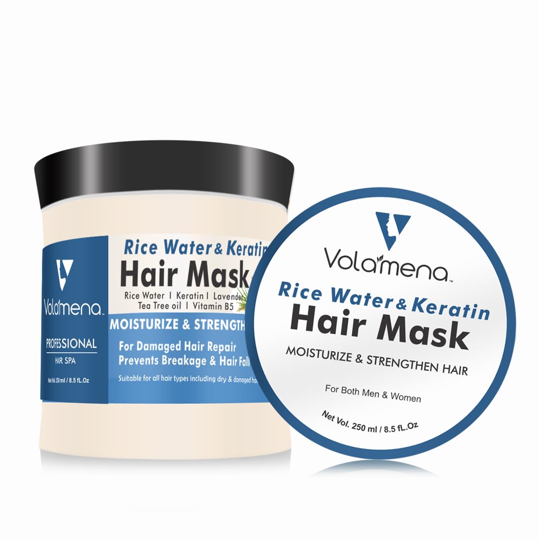VOLAMENA WITH DEVICE Rice water Hair Mask with Keratin For Repair Damaged Hair For Men & Womem -250 ml-image-32