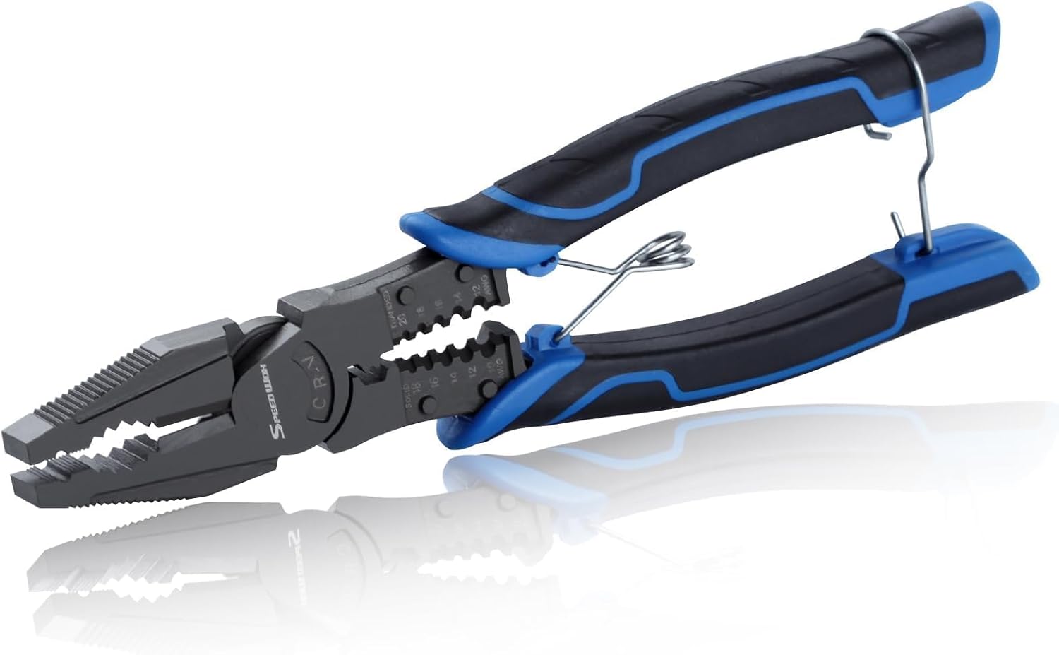 SPEEDWOX 9" Linemans Pliers Combination Pliers with Wire Stripper and Crimper Heavy Duty High-Leverage Plier for Crimping Stripping Shearing Screwing Linemans Combination Pliers Screw Remover Pliers