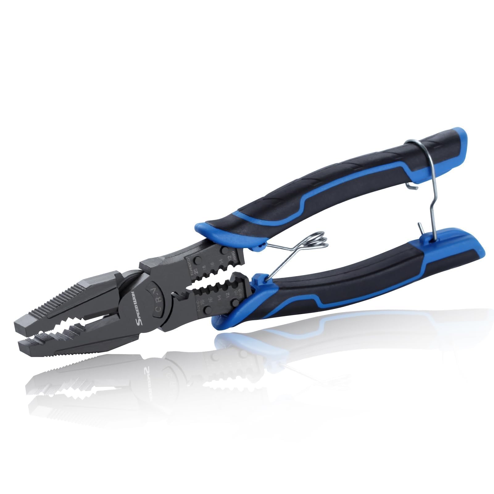 SPEEDWOX 9" Linemans Pliers Combination Pliers with Wire Stripper and Crimper Heavy Duty High-Leverage Plier for Crimping Stripping Shearing Screwing