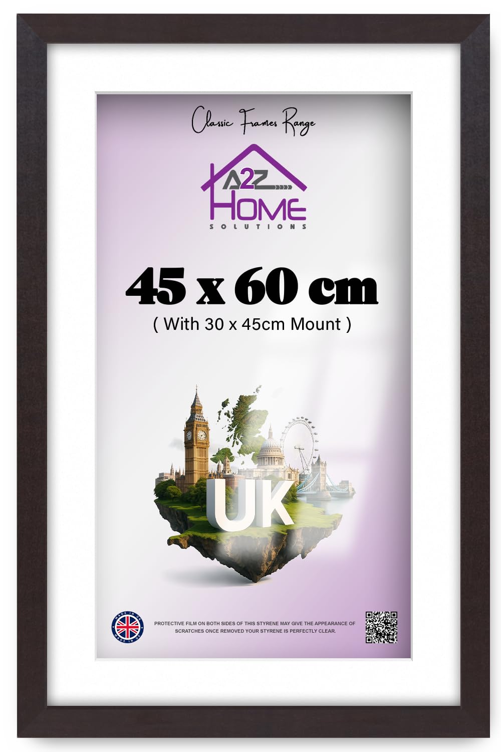 A2Z Home Solutions® Wall Poster Picture Frame With Mount to Hang Portrait or Landscape Art Gallery Mahogany Photo Frame With White Mount- 45x60cm Pic Size 30x45cm — image 1