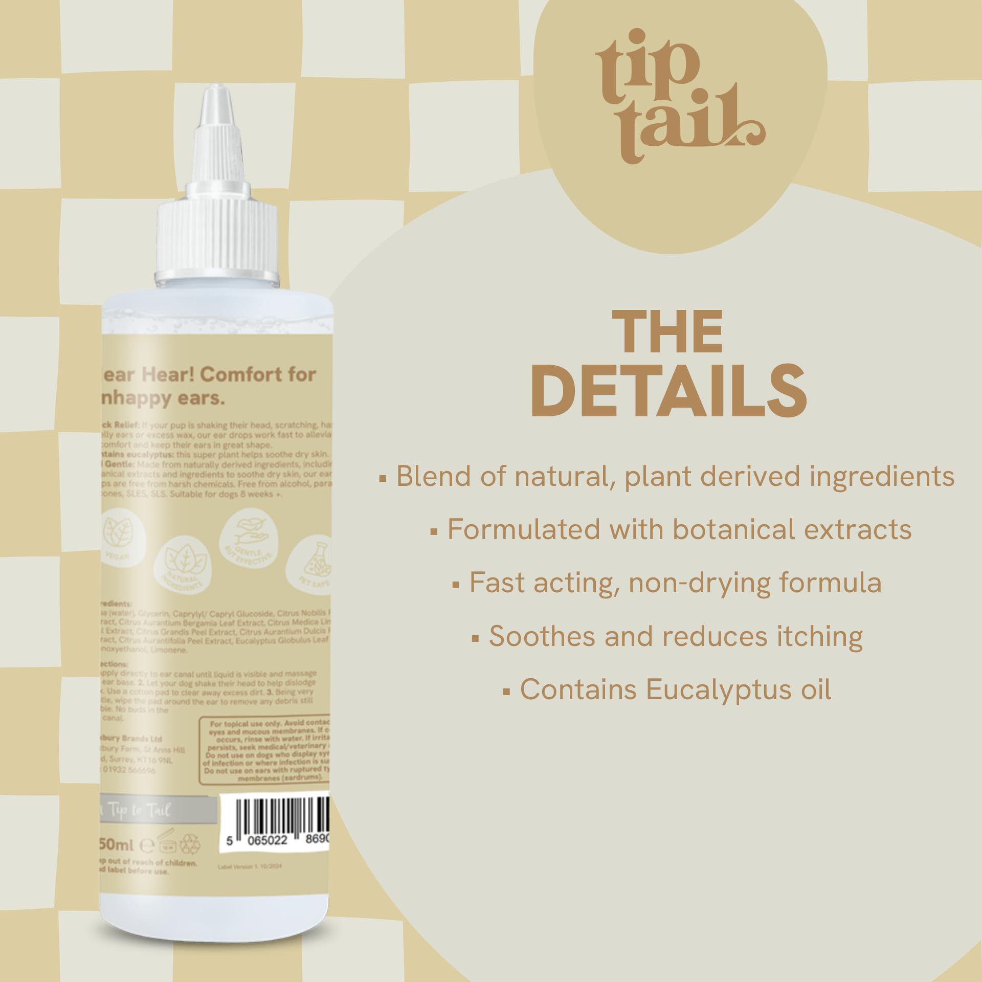 Tip Tail Dog Ear Cleaner, Soothes, Softens and Removes Ear Wax, Reduces Ear Odour, Redness and Irritation - Image 4