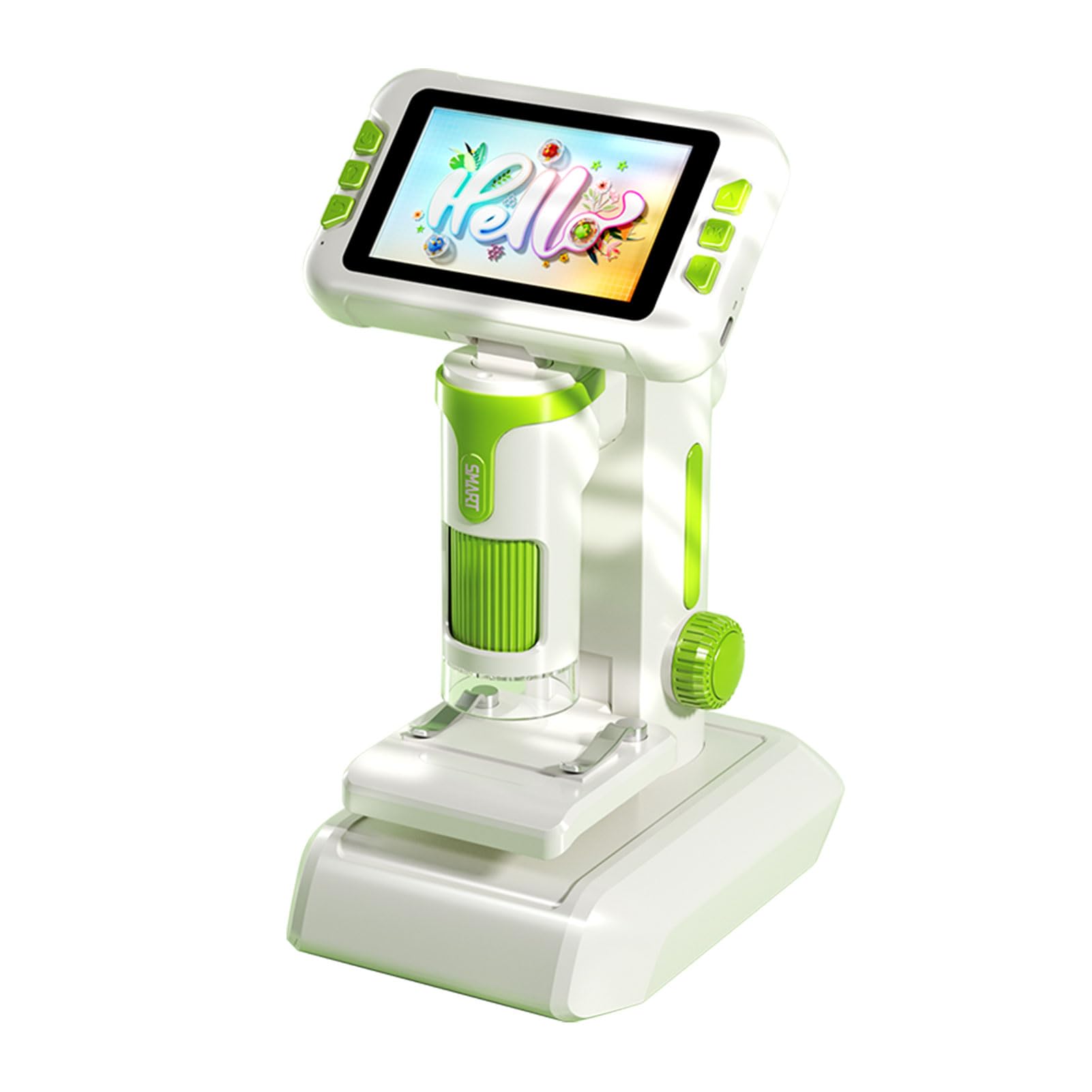 Cuifati Microscopio per Bambini Microscopio Digitale Portatile da 4" 1080P HD Ingrandimento 100X-1600X con 6 Luci LED Regolabili, Giocattolo Educativo Scientifico STEM Portatile per Bambini Dai 5