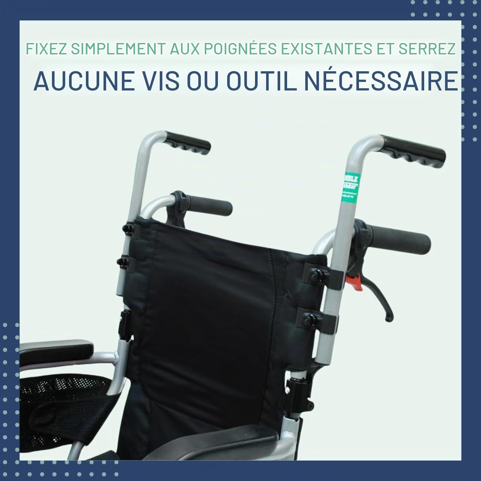 Troy Technologies Rallonge de poignée de fauteuil roulant robuste – Fixations universelles pour fauteuils roulants et poussettes