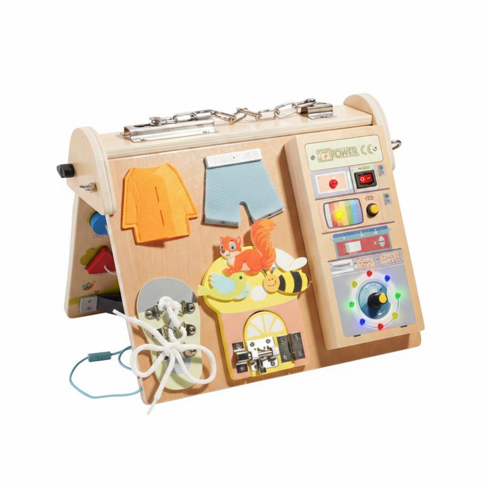 Educational Busy Board lebenspraktische Übungen LED-Busypanel Feinmotorik Multi-Functional Aktivitätsbrett für Kleinkinder, Babys, Zuhause