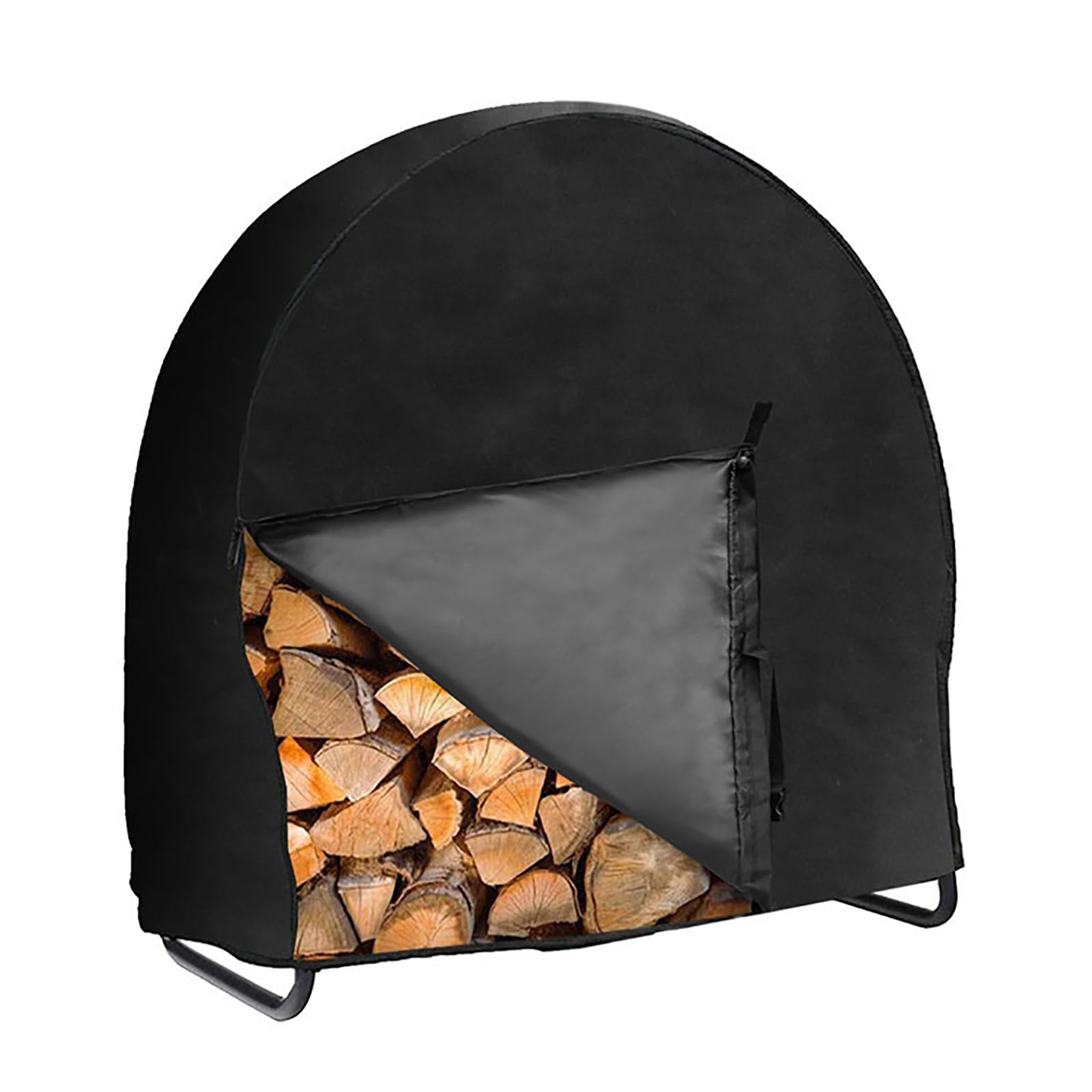 Portalegna da ardere da esterno con copertura impermeabile, 101 x 104 x 61 cm, set combinato con cerniera per protezione del mucchio di legno, resistente supporto per legna