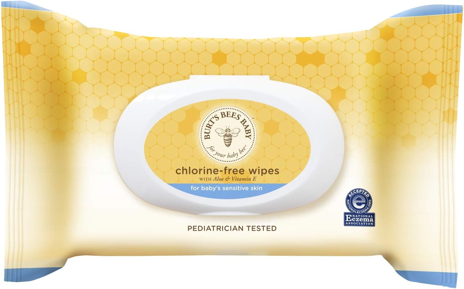 Burts Bees Baby Wipes, Unscented Natural Baby Wipes for Sensitive Skin with Aloe and Vitamin E - 72 Wipes
