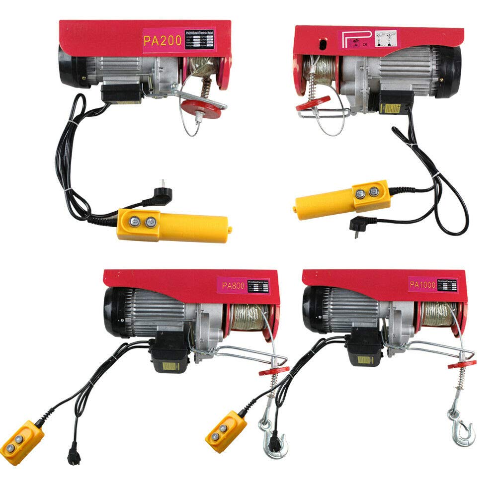 Elektrische Seilwinde 200-1000Kg Flaschenzug Kran Seilzug Motorwinde Hub Winde Seilhebezug Kettenzug (800KG)