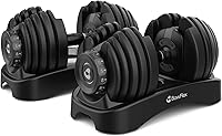 BowFlex Results Series SelectTech Dumbbells: Adjustable 5-52.5 lbs, Space-Saving Home Gym Essential