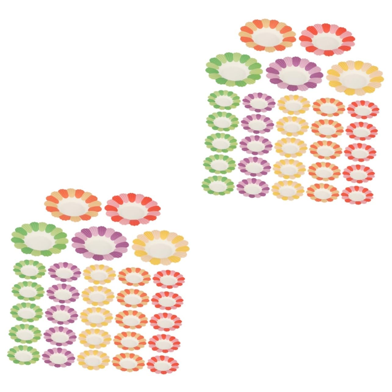 Amosfun 2 Set Piatti Di Carta A Forma Di Fiore Piatti Quadrati Per Feste E Posate Palloncini Luminosi Di Servizio Stoviglie Decorazioni Bomboniere Verdi 100 pezzi*2