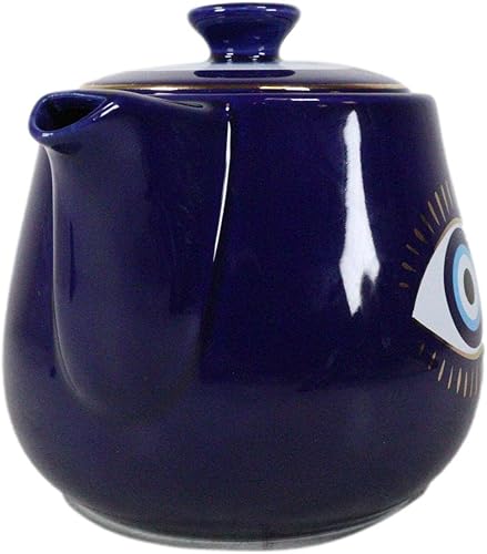 Miniatura 3 de Ebros Gift Gothic Alchemy - Tetera de porcelana Wicca Evil Eye Of Providence, 18 onzas líquidas, servicio para 1 tetera con colador de acero