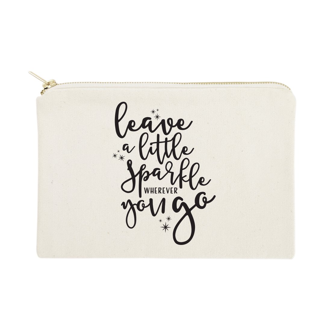 The Cotton & Canvas Co. Leave a Little Sparkle Wherever You Go Cosmetic Bag and Travel Make Up Pouch
