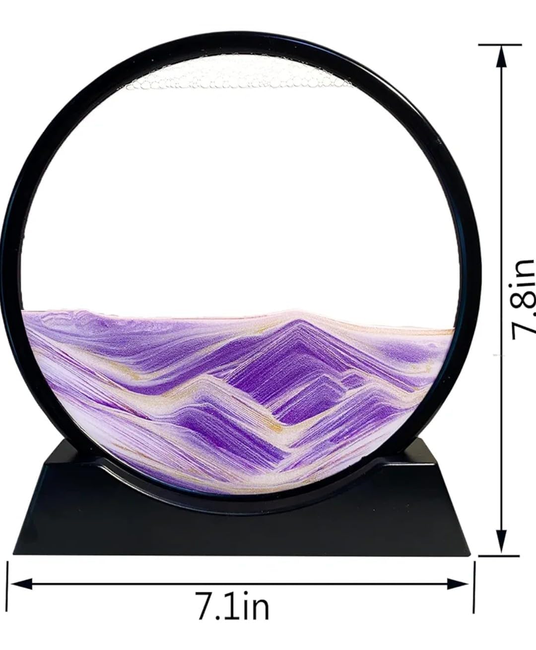 Bunny zilla Redvant Moving Sand Art Picture Glass Liquid Painting 3D Natural Landscape showpieces for Home Decor Antique Gifts for Kids Office Desktop Decoration Desk Table Decorative Items (Purple)
