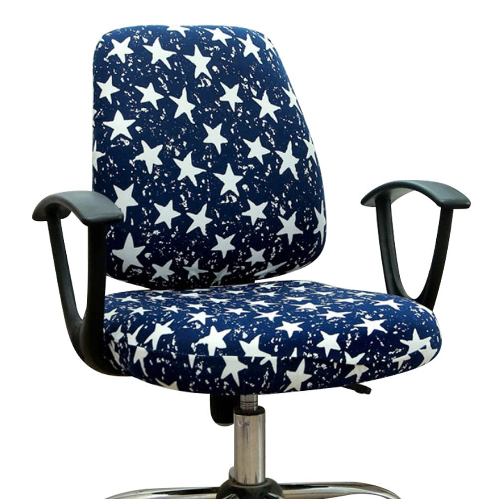 VIOKKO Office Chair Cover Stretchable Computer Desk Chair Seat Covers Anti-Dust Universal Split 2 Piece Rotating Swivel Chair Slipcover Protector (