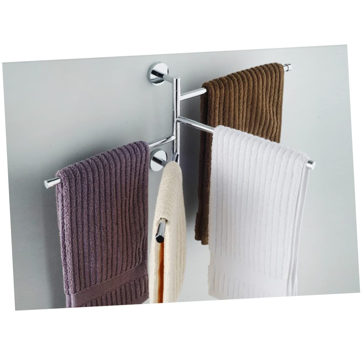 Porta Asciugamani Girevole in Acciaio Inox per Bagno e Cucina | Argento, Resistente alla Ruggine, Salvaspazio, Accessori Bagno, Lega di Zinco