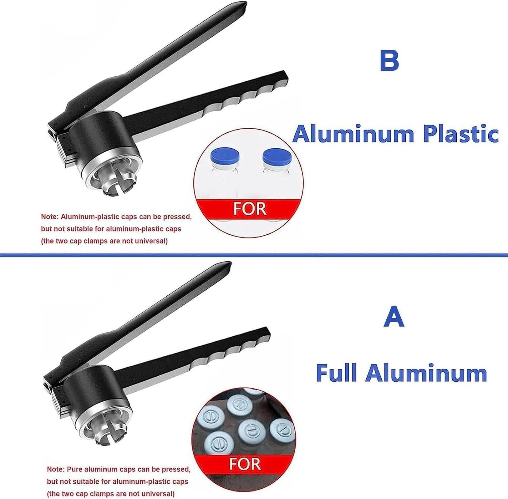 Bottle Cap Capping Machine,Sealing Machine,13mm/15mm/20mm Flip Off Vial Crimper,Aluminum Plastic Manual Vial Crimper,20-30 Bottles/min(A,20mm)