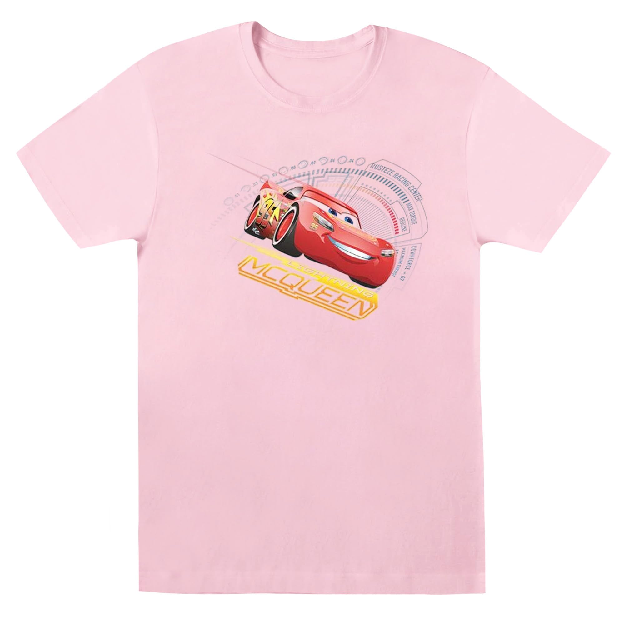 Disney Women's Cars Lightning McQueen Boyfriend Fit T-Shirt Baby Pink Large