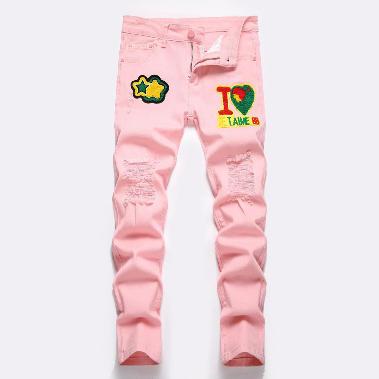 Vaqueros Invierno Niño, Pantalones Vaqueros Desgastados Moda Urbana Jovenes Elasticos Confort Temporada Primavera Otono