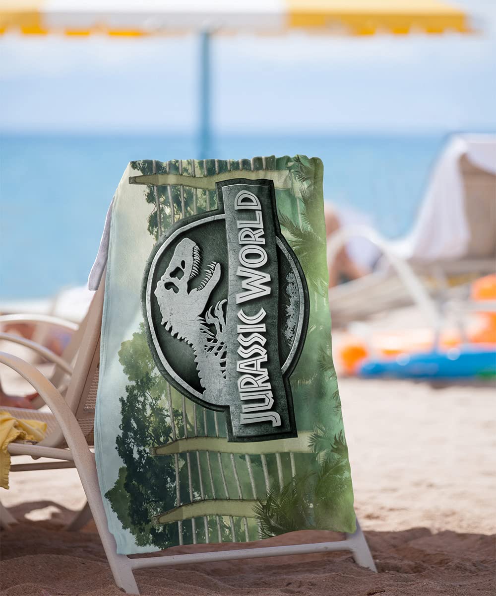 LOGOVISION Jurassic World Fence Logo Beach Towel 30