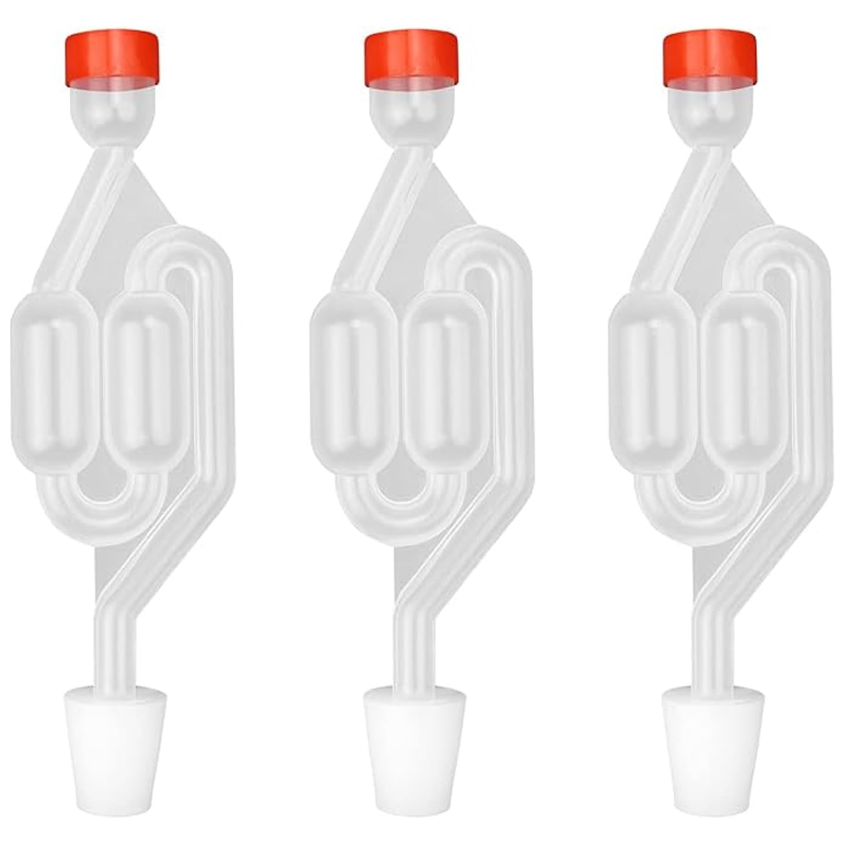 CAKEEYUM 3Pcs Airlocks for Fermenting, S-Shaped Bubble Airlock Set with Rubber Stoppers, Used for Brewing Wine, Beer, Sauerkraut, Pickles Airlocks for Fermenting, Airlock, Air Lock for, Ferment