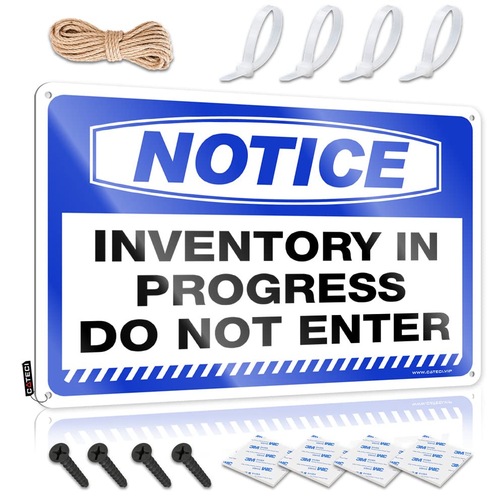 HELIOFORGE In Home Bar Signs Notice Inventory In Progress Do Not Enter Tin Sign Funny Street Signs Funny Wall Signs(30X40CM)