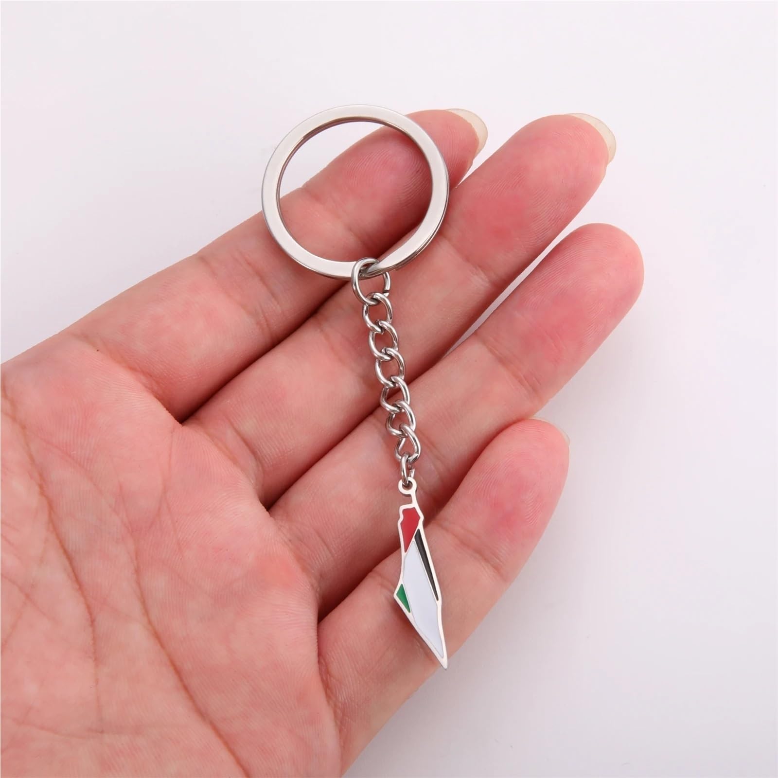 Llavero Bolso Map Pendant Keychains Stainless Steel Country Geography Keyring For Women Men Patriotic Charm Jewelry