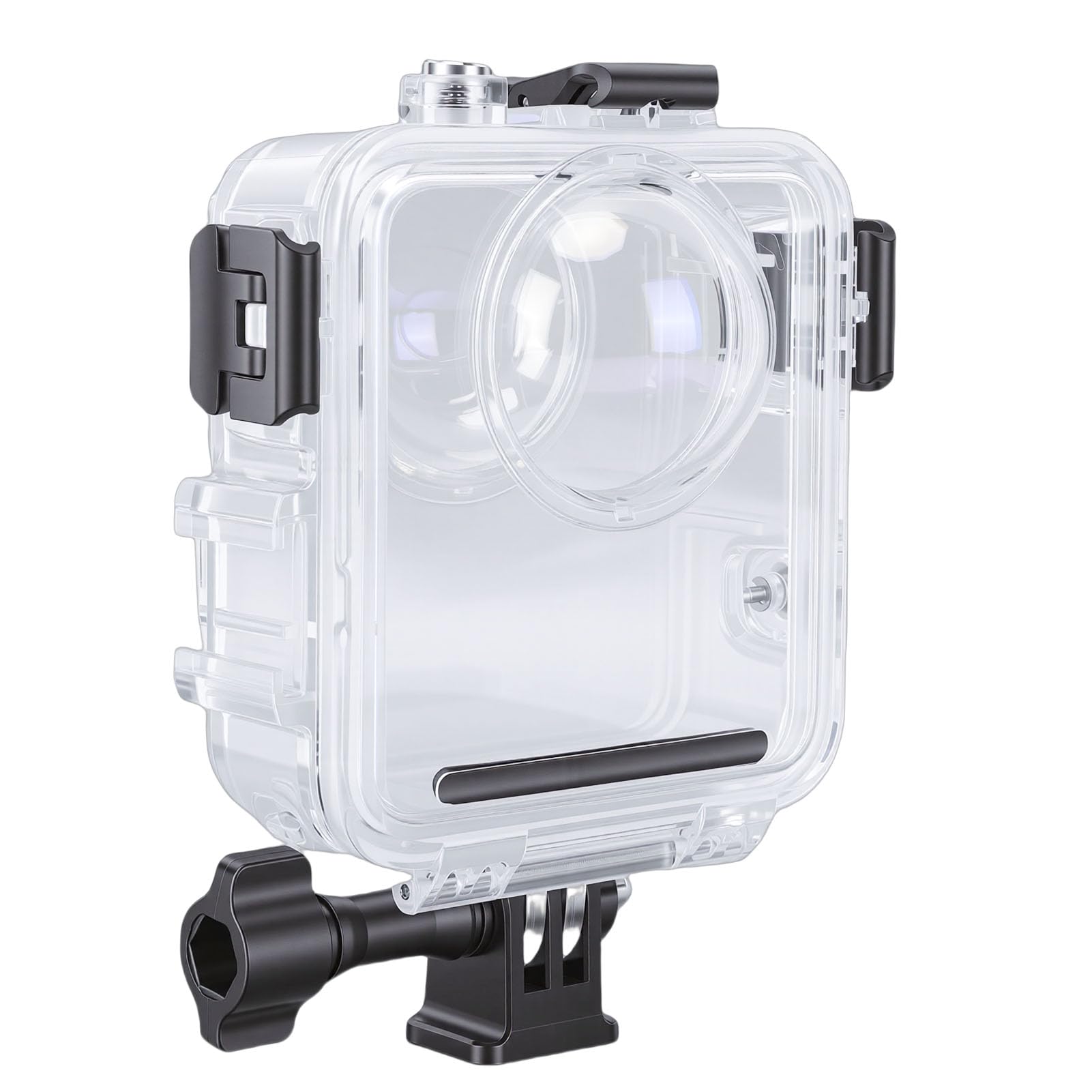 Annadue Custodia Subacquea Impermeabile 50M per Action Camera, Custodia Impermeabile in Vetro Temperato Ottico a 360° con Inserti Antiappannamento, Guscio Protettivo Durevole per