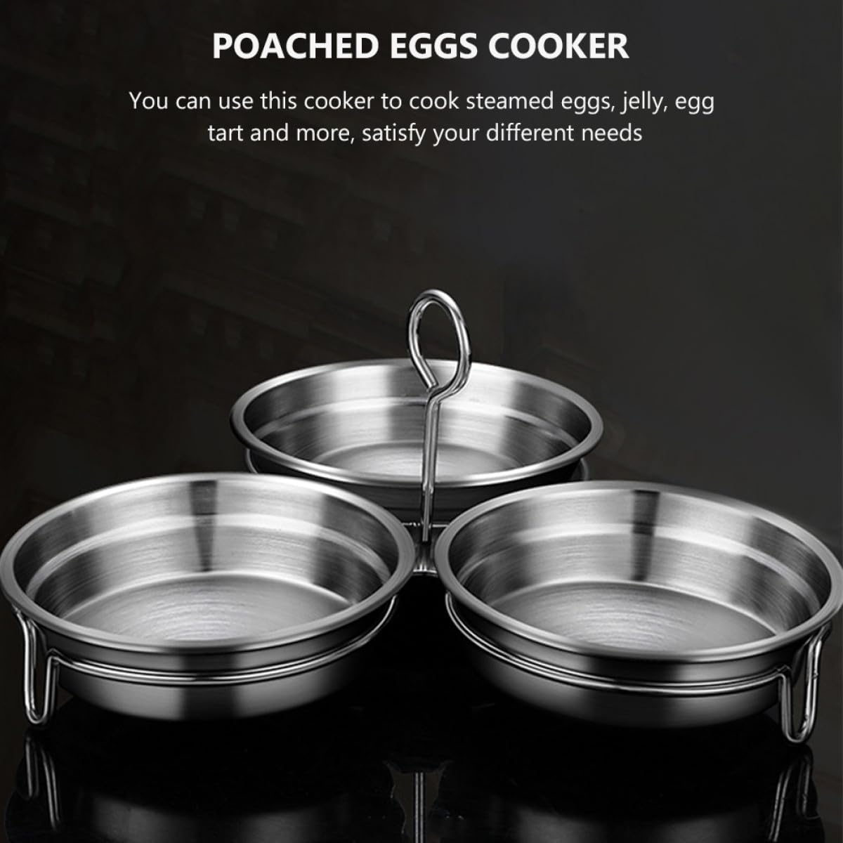 Stainless Steel Heart-shaped Egg Poacher Pan Set, 304 Food-grade Poached Egg Maker Mold for Home Kitchen Breakfast Cooking