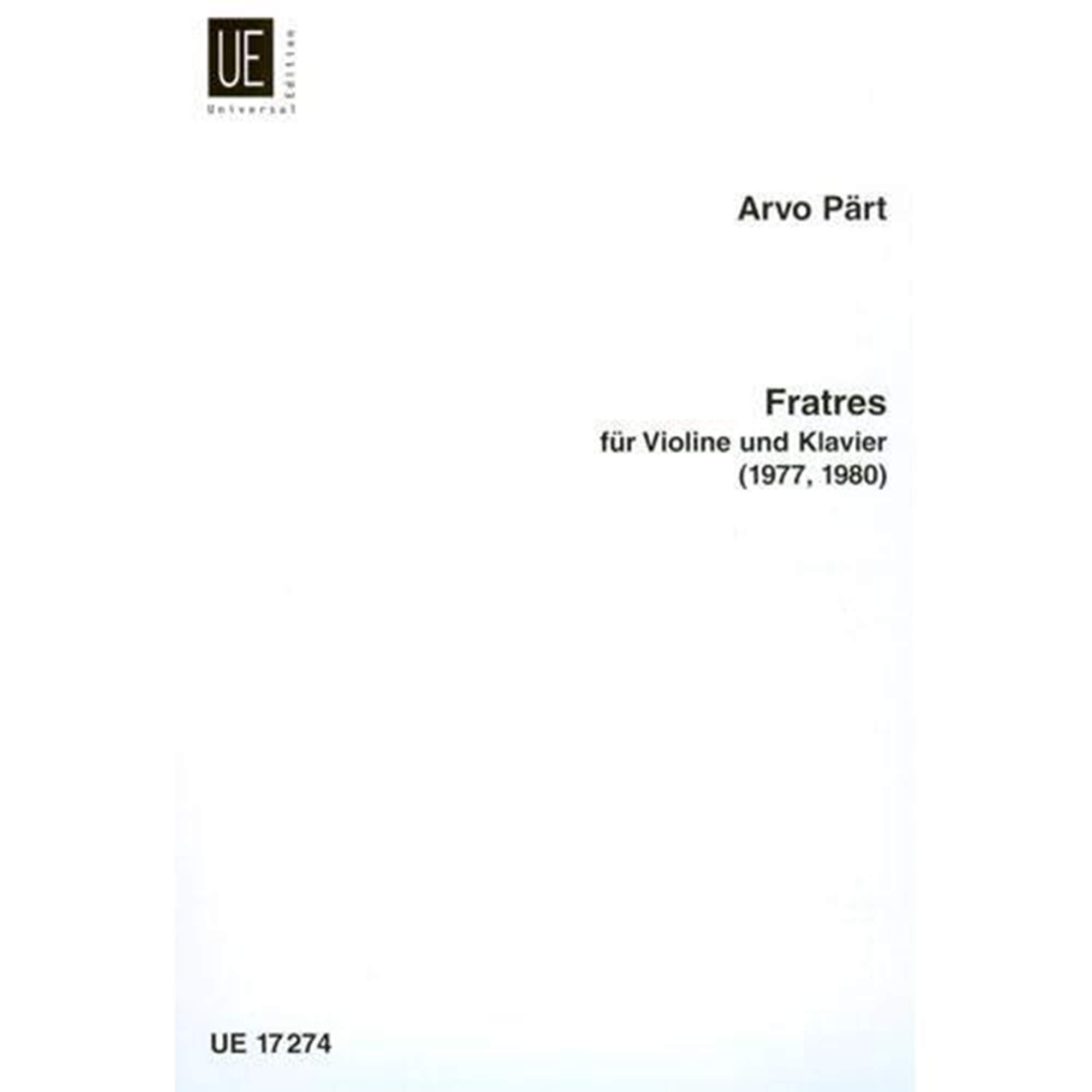 Part: Fratres (for violin & piano)