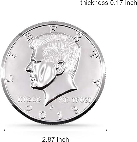 Miniatura 5 de AIMOFAMAG Moneda Jumbo Trick Réplica Mago Medio Dólar Mago Truco Accesorio de Magia (Plata)