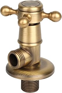 European Hardware Bathroom Brass Triangle Valve Antique Angle Valve Durable Proof Universal Hot Cold Water for Bathroom Kitchen Balcony Copper Material Antique Color 203