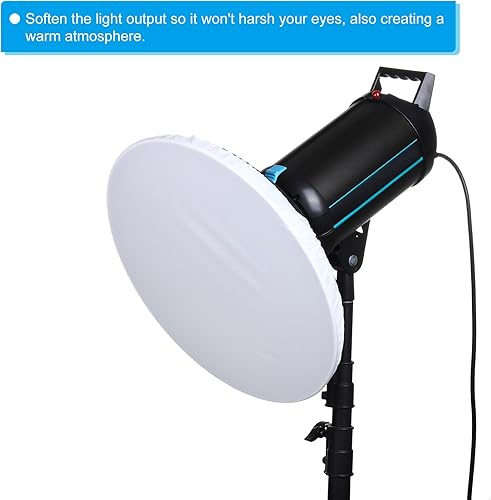 Miniatura 10 de PATIKIL Cubierta de lámpara difusora suave de 22 pulgadas, 21.7 in, difusor de tela, reflector estroboscópico, calcetín para luz de flash, estudio