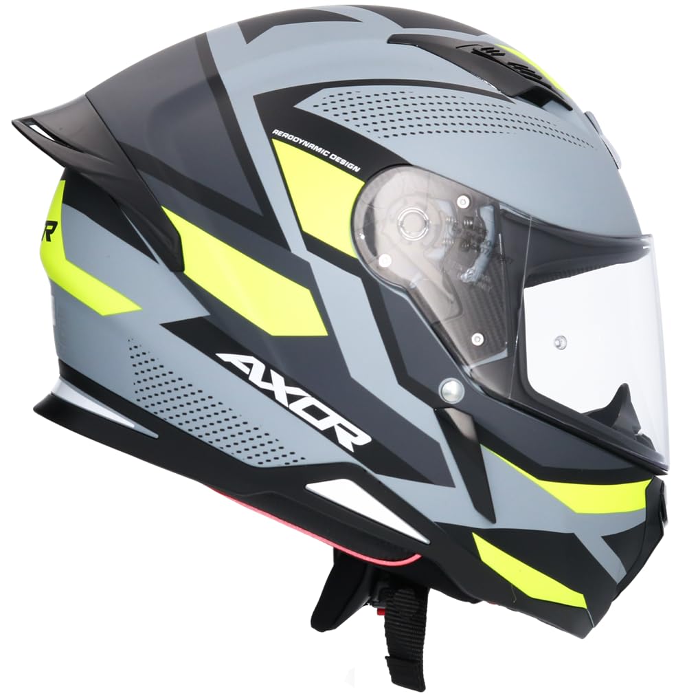 Shiro Helmets Casco Integral Modelo Hunter Negro Mate Amarillo Flúor Cornet Totalmente Homologado (L 59/60)