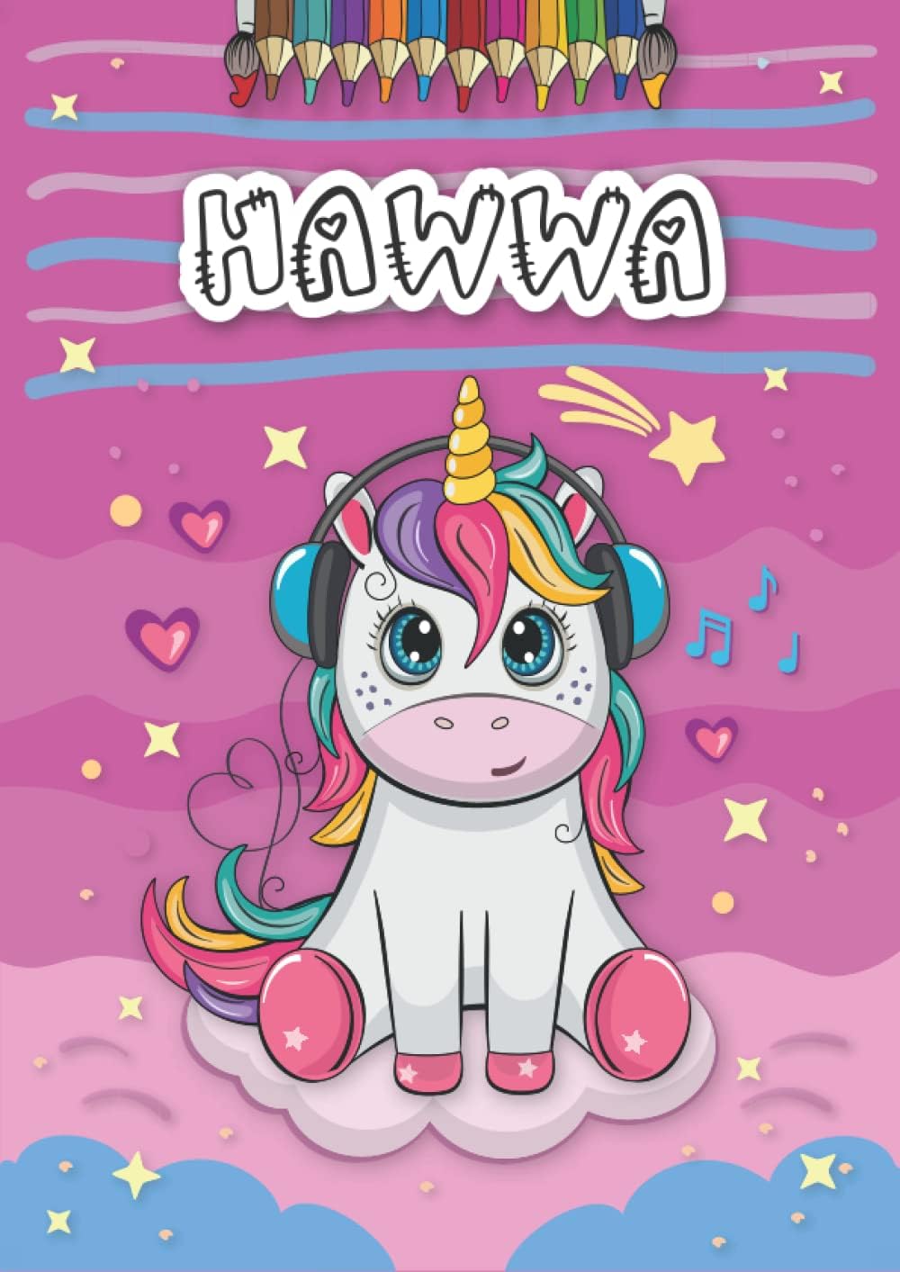 Independently published Hawwa: Personalized Coloring Book for Hawwa | Theme: Unicorn | Birthday gift for girl, daughter ... | Ages: 4-8 | 25 unicorn designs with name Hawwa, Large size A4 (ca. 8.5 x 11 inches)