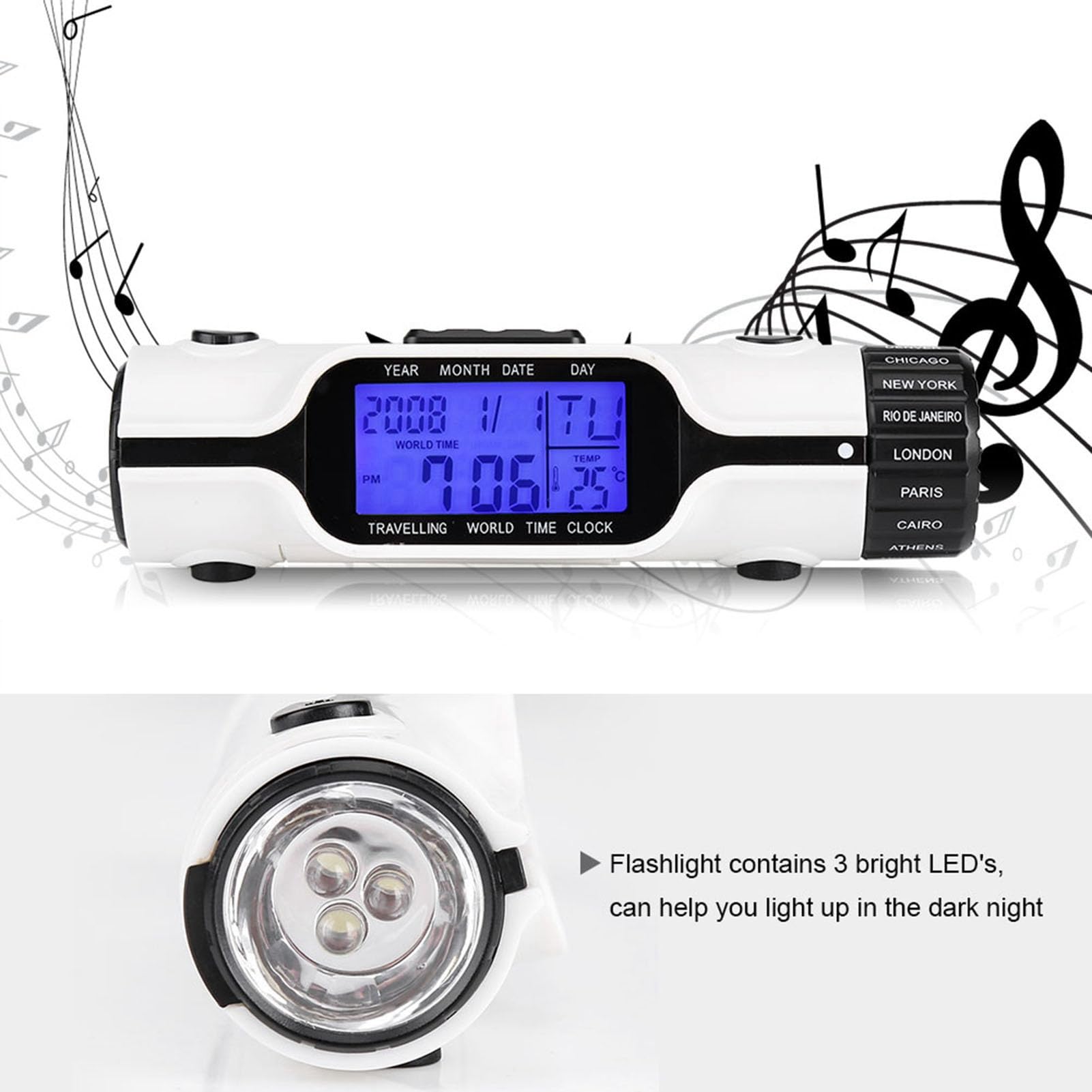 Amazon.com: Sunicon World Time Travel Clock, with Backlight