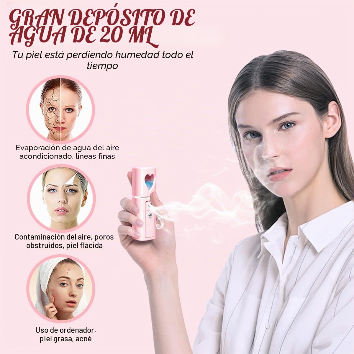 Kit Extensión Pestañas Accesorios Lash Postiza Secador de Pestañas USB Nano Pulverizador Pinza Rímel Cepillo Parche Ojos Cinta Espejo Eyelash Cepillo de Champú Pegamento Anillo Botella de Lavado