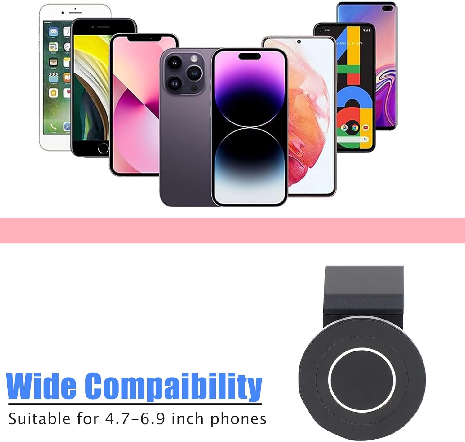 HAPPYHORSE Car Phone Mount Compatible with Toyot@ FJ Cruiser 2007-2021 Car Central Control Right Side Mobile Phone Bracket Phone Holder Phone Mount with Self-Adhesive Base Accessories (Style C)