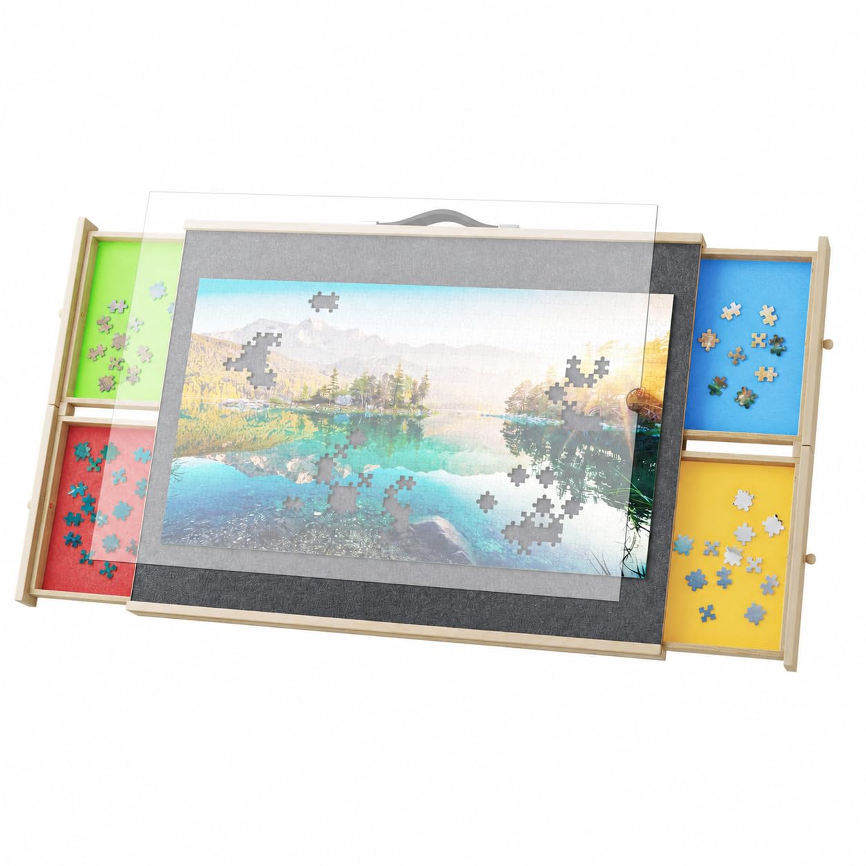 DWVO Jigsaw Puzzle Board with 4 Drawers for 2000 Pieces, 5-Angle Adjustable