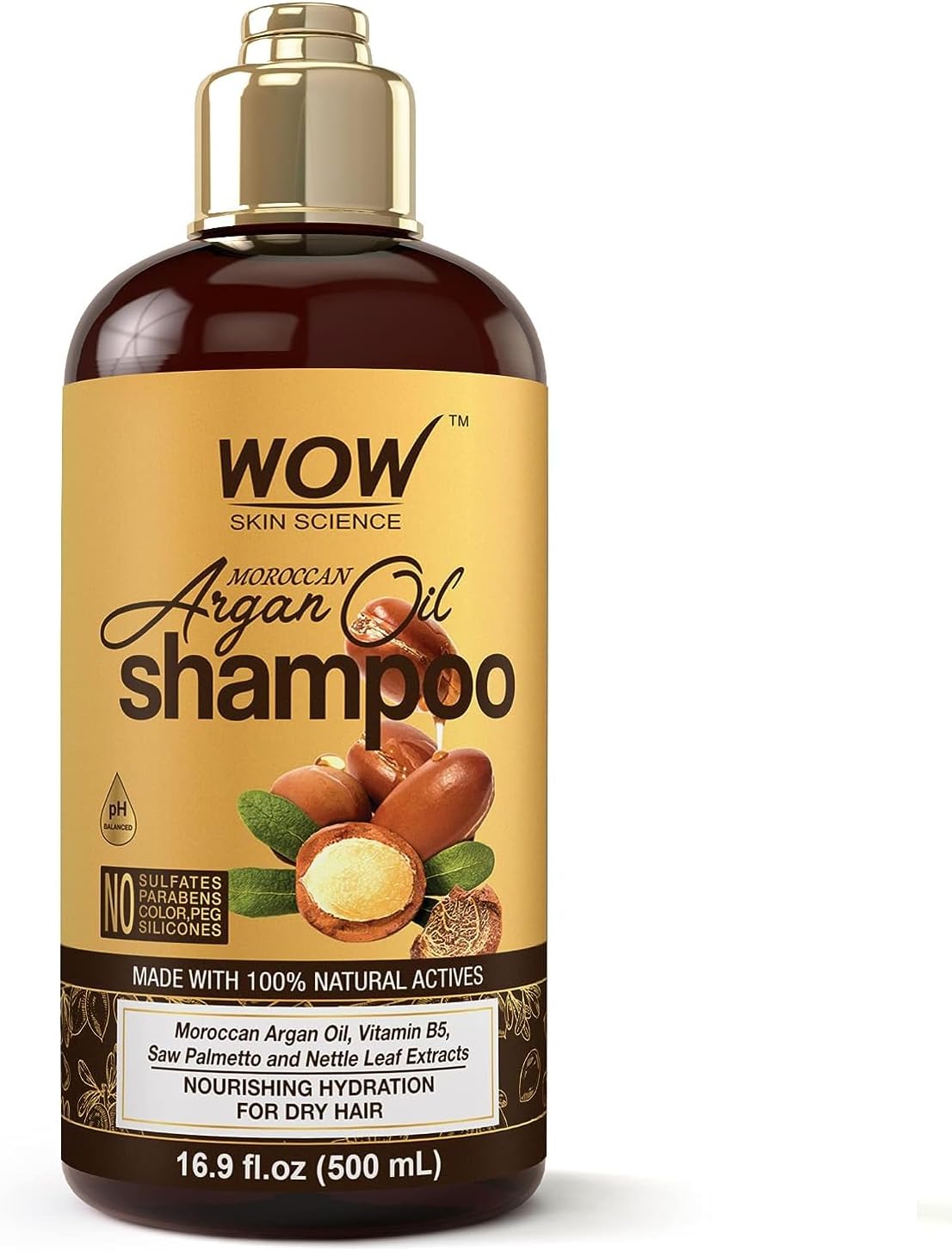 Moroccan Argan Oil Shampoo - Sulfate Free, Moisturizing Shampoo For Dry Hair (Brown, 16.91 Fl Oz (Pack Of 1))